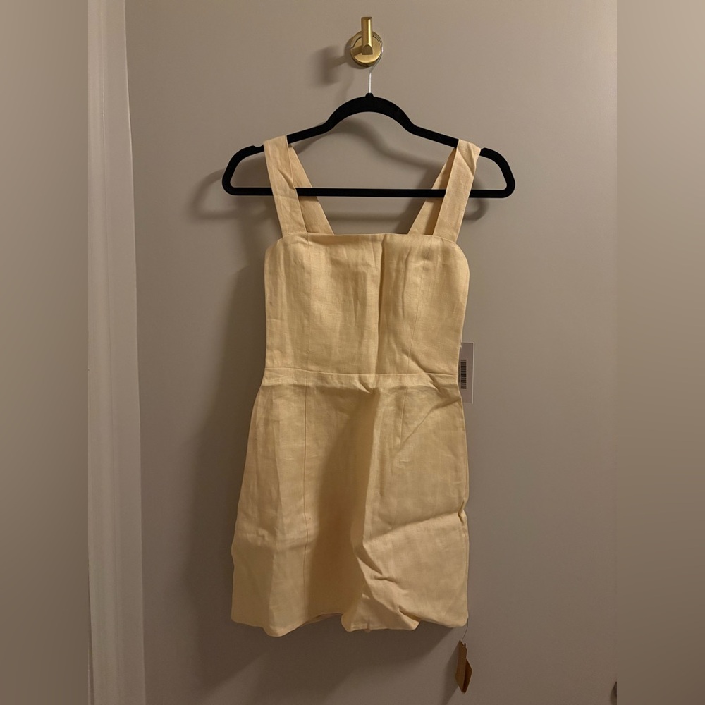 Reformation Pale Yellow Mini Dress